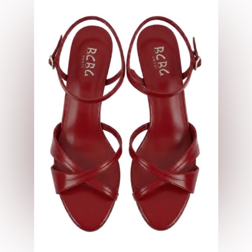 Vintage women’s BCBG y2k Red Strappy Sandals size 7.5 EUC